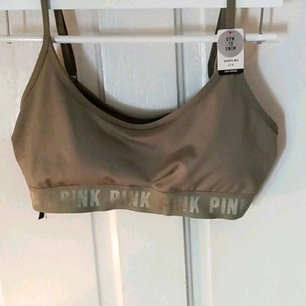 Pink sports bra